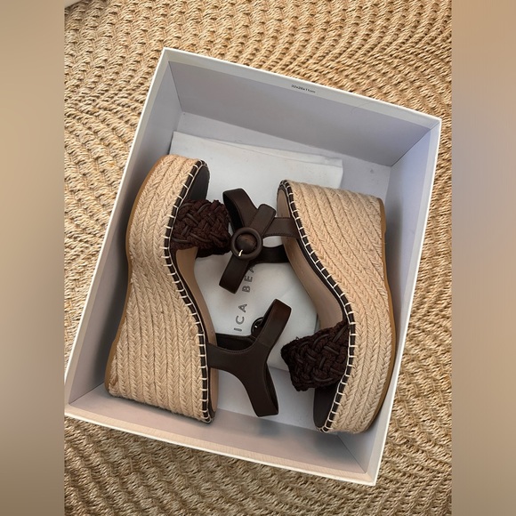 VERONICA BEARD REEMA BRAIDED ANKLE-STRAP WEDGE SANDALS
IN ESPRESSO - Picture 7 of 7